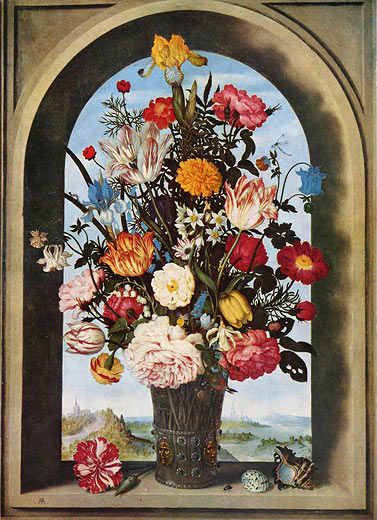 Bosschaert d.Ä. Ambrosius: Blumenvase in einer Fensternische